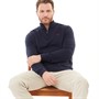 Crew Clothing Mens 1/4 Zip Neck Fine Cotton Jumper Navy