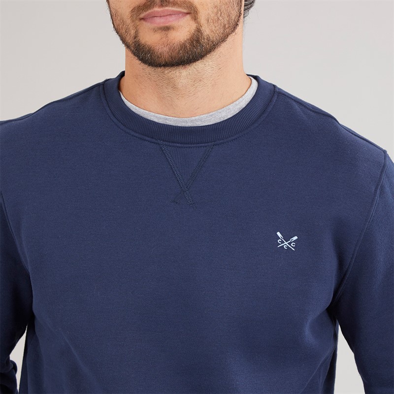 Crew Clothing Mens Crew Neck Sweatshirt Navy