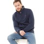 Crew Clothing Mens 1/4 Zip Quilted Sweatshirt Navy