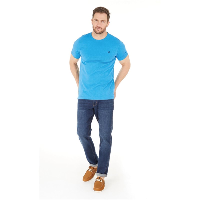 Crew Clothing Mens Round Neck T-Shirt Spirit Blue