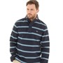Crew Clothing Mens Lightweight Stripe Zip Sweatshirt Navy/Faded Denim
