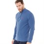Crew Clothing Mens 1/4 Zip Waffle Knitted Jumper Blue Shadow