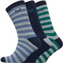 Crew Clothing Mens Three Pack Socks Blue/Navy/Red
