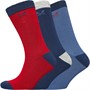 Crew Clothing Mens Three Pack Socks Navy/Grey/Green