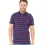 Crew Clothing Mens Stripe Polo Navy