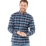 Crew Clothing Mens Oxford Check Long Sleeve Shirt Navy