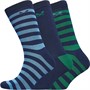 Crew Clothing Mens Three Pack Socks Blue/Green/Navy