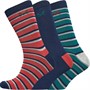 Crew Clothing Mens Three Pack Socks Deep Lake/Navy/Deep Lake/Cayenne