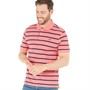 Crew Clothing Mens Stripe Polo Spiced Coral/Navy