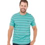 Crew Clothing Mens Double Stripe T-Shirt Veridian Green/White/Navy