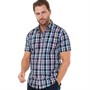Crew Clothing Mens Short Sleeve Check Shirt Navy Base