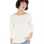 Crew Clothing Womens Cassie Long Sleeve Top White/Cornflower/Coral Blush/Melon