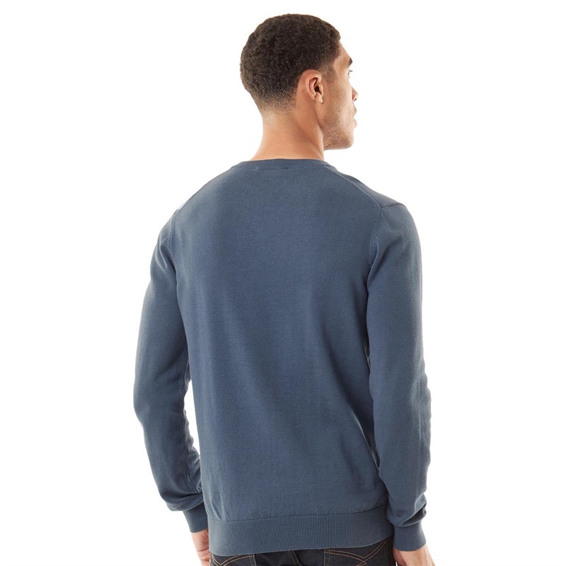 Crew Clothing Mens V-Neck Jumper Blue