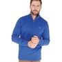 Crew Clothing Mens 1/2 Zip Solid Sweatshirt Mazarine Blue