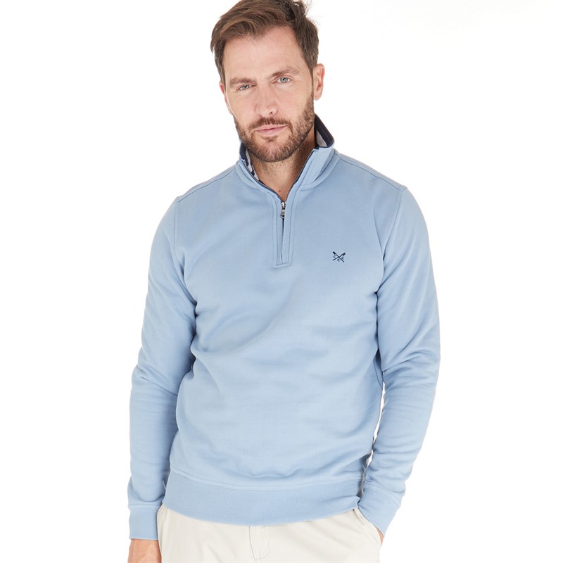 QUARTER ZIP SWEATSHIRT - Light blue