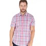 Crew Clothing Mens Short Sleeve Checked Shirt Rapture Rose/White/Navy