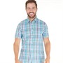Crew Clothing Mens Short Sleeve Checked Shirt Veridian Green/White