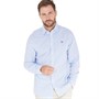 Crew Clothing Mens Long Sleeve Stripe Shirt Bright Sky
