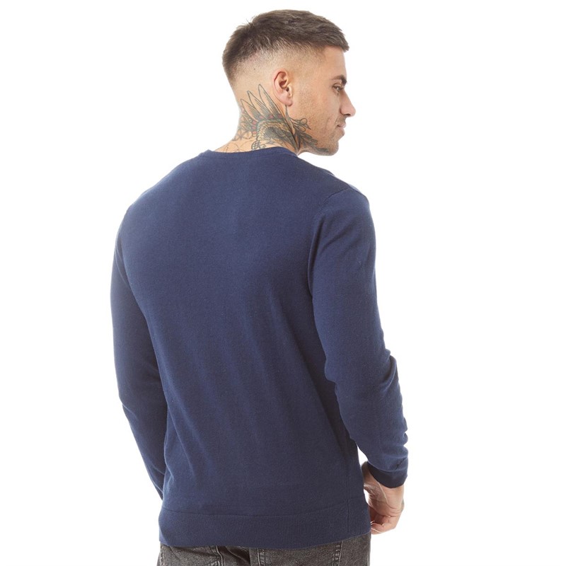 Crew Clothing Mens Cashmere Knit Jumper Navy