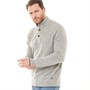 Crew Clothing Mens Button Funnel Jumper Grey Marl
