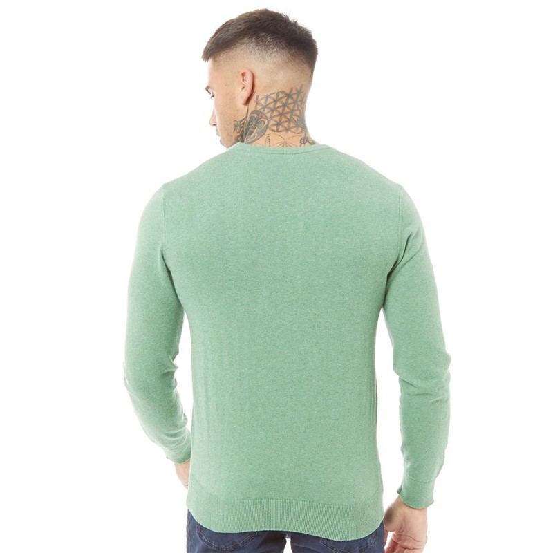 Crew Clothing Mens Cashmere Knit Jumper Sea Spray Marl