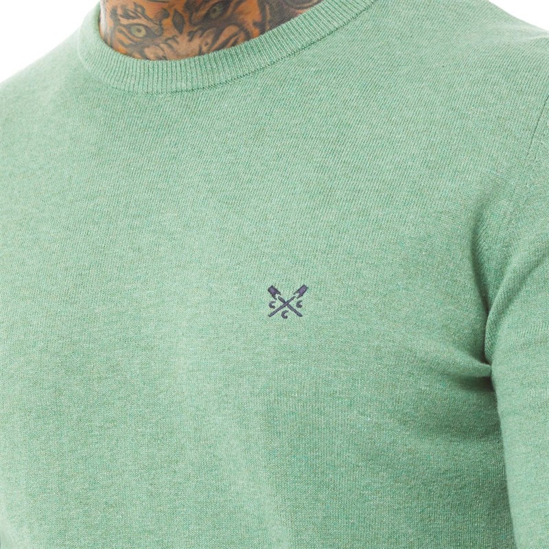 Crew Clothing Mens Cashmere Knit Jumper Sea Spray Marl