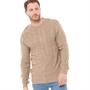 Crew Clothing Mens Cable Knit Jumper Mink