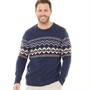 Crew Clothing Mens Fairisle Crew Neck Jumper Navy