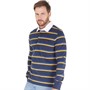 Crew Clothing Mens Rugby Shirt Navy/Mazarine/Burnt Sienna