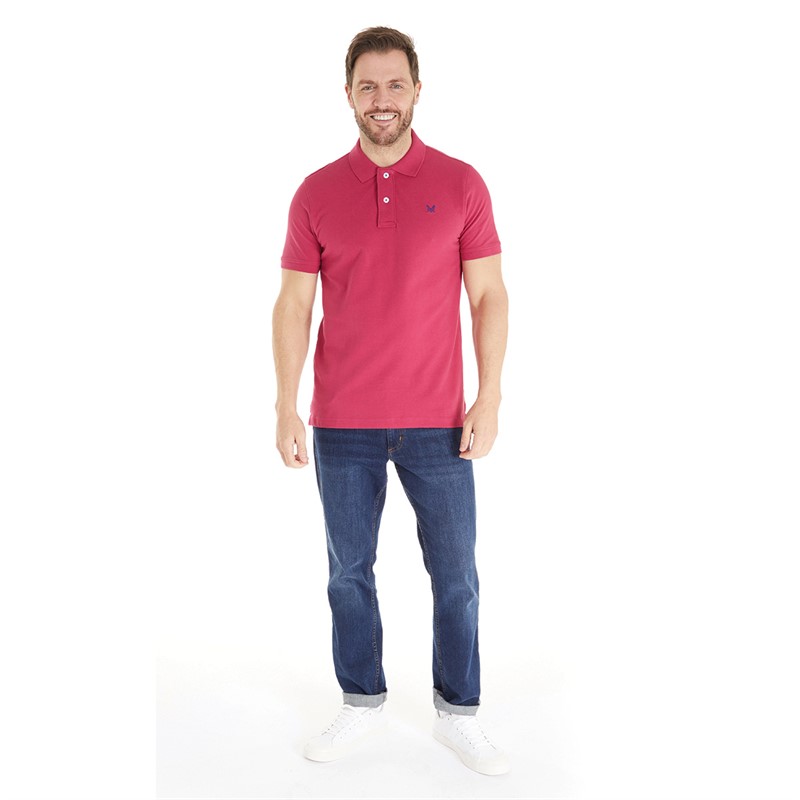 Crew Clothing Mens Melbury Solid Polo Red Bud