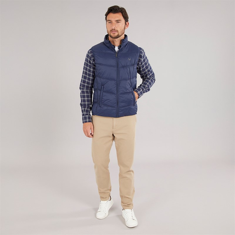Crew Clothing Mens Lightweight Gilet Navy