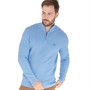 Crew Clothing Mens 1/2 Zip Waffle Jumper Copen Blue Marl