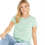 Crew Clothing Womens Stripe T-Shirt Sea Green