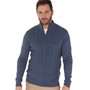 Crew Clothing Mens Lambswool 1/2 Zip Jumper Steel Blue Marl