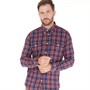Crew Clothing Mens Flannel Check Shirt Navy/Fig/Burnt Sienna