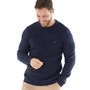 Crew Clothing Mens Textured Crew Neck Jumper Navy