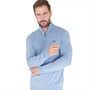Crew Clothing Mens Fine Cotton 1/2 Zip Jumper Copen Blue