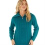 Crew Clothing Womens 1/4 Zip Cable Knit Jumper Shaded Spruce
