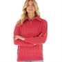 Crew Clothing Womens 1/4 Zip Cable Knit Jumper Raspberry Wine