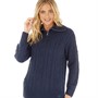 Crew Clothing Womens 1/4 Zip Cable Knit Jumper Navy