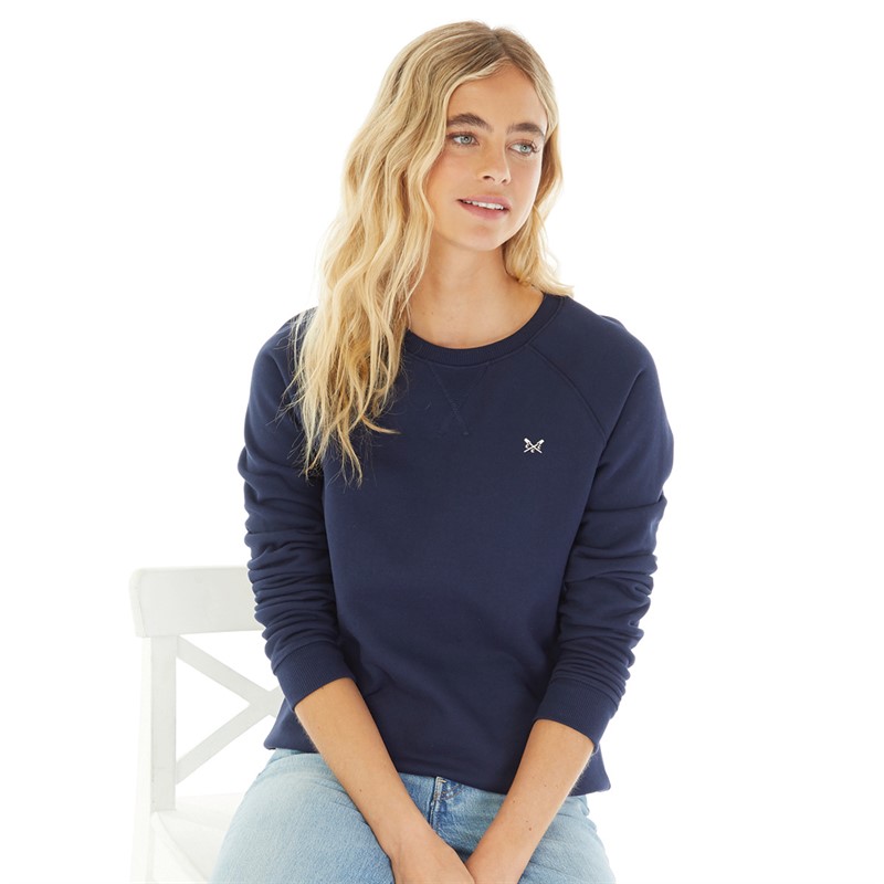 Buy Crew Clothing Womens Crew Neck Sweatshirt Navy