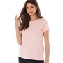 Crew Clothing Womens Roll Sleeve Round Neck T-Shirt Coral Blush
