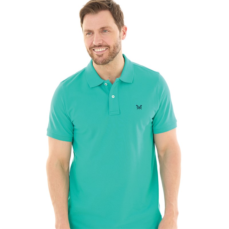 Crew Clothing Mens Melbury Solid Polo Veridian Green