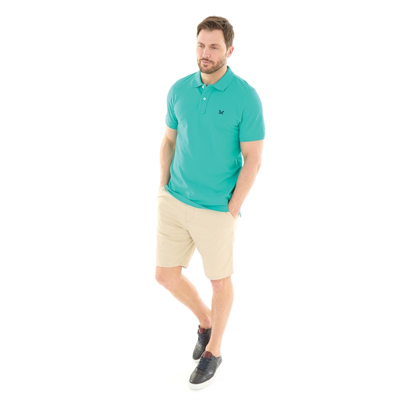 Crew Clothing Mens Melbury Solid Polo Veridian Green