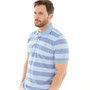 Crew Clothing Mens Oxford Stripe Polo Victoria Blue/Della Blue