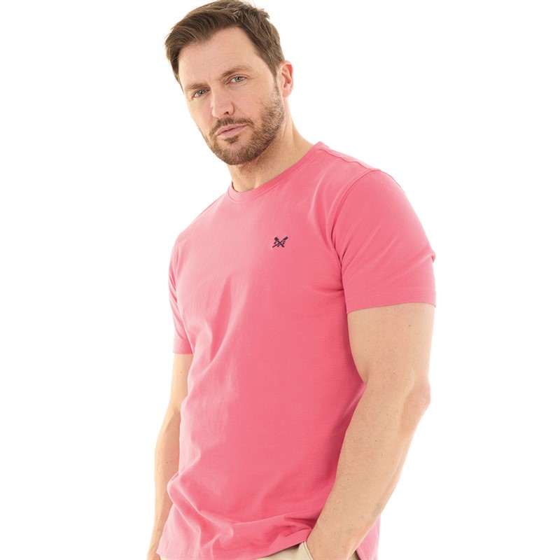 Crew Clothing Mens Round Neck T-Shirt Rapture Rose