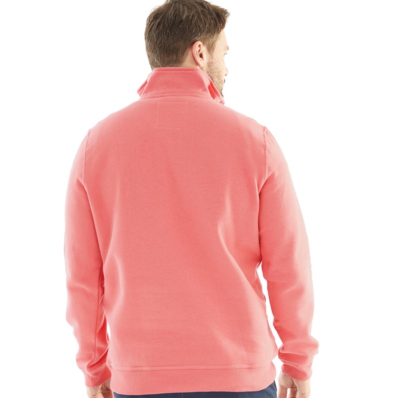 Crew Clothing Mens 1/2 Zip Solid Sweatshirt Rapture Rose