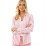 Crew Clothing Womens Linen Stripe Shirt Pink Pop/White