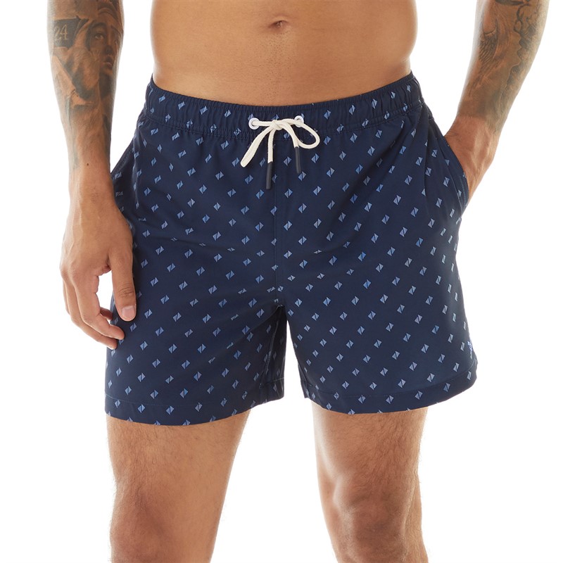 Crew Clothing Mens Print Swim Shorts Navy Multi