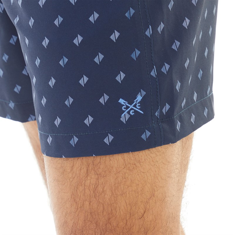 Crew Clothing Mens Print Swim Shorts Navy Multi